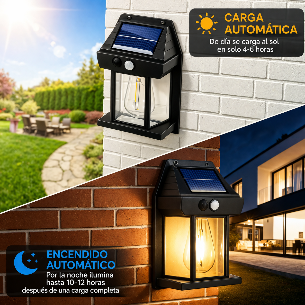 EcoLight® Aplique Solar Decorativo 230º — Iluminación Total Automática