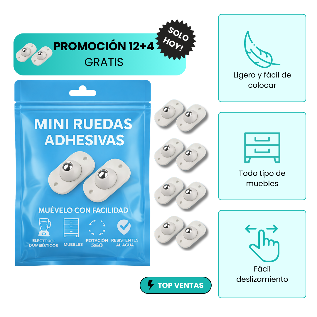 Wmono® Ruedas Adhesivas Deslizantes — Deslizamiento total