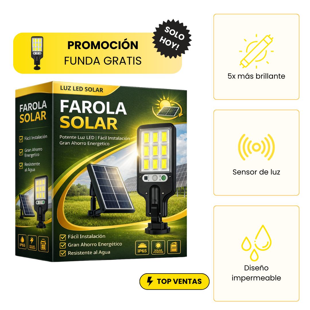 SolarLed® Farola Solar Led 230º — Iluminación Total Automática