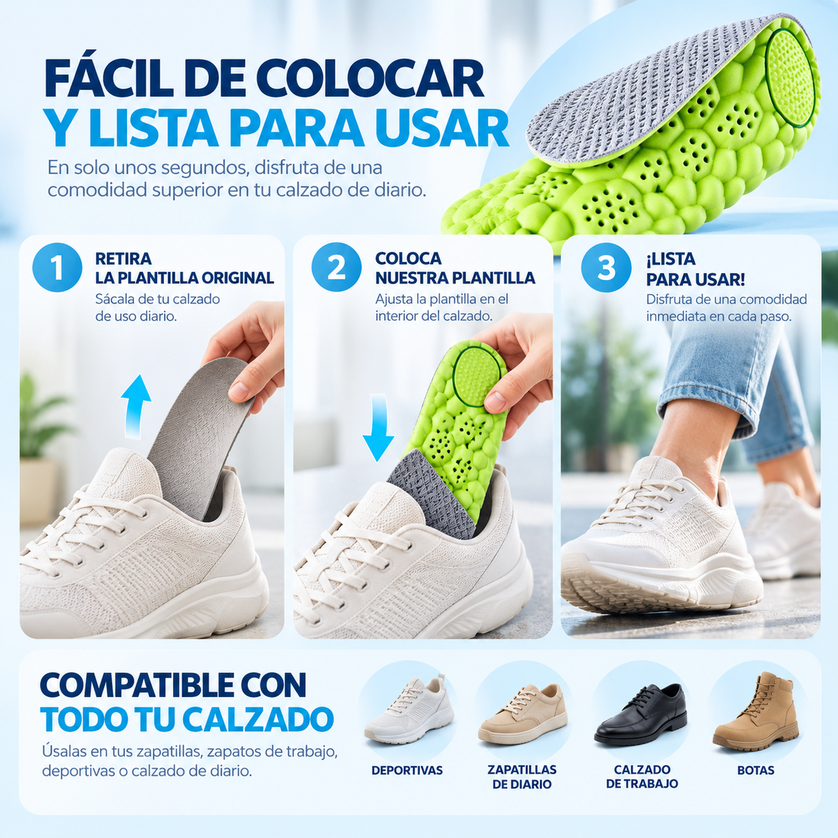 Plantillas Ergonómicas de Confort - PodoComfort™